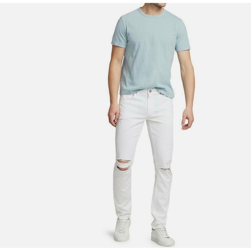J Brand Tyler Slim Fit Distressed Ripped Jeans Mens 33 White (TXA1062)